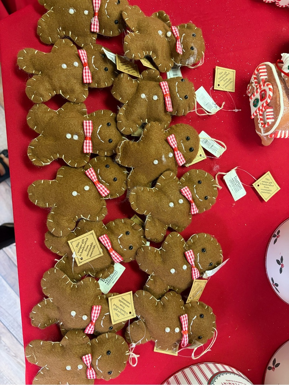 Gingerbread Plush Ornaments - Brown Christmas Decorations